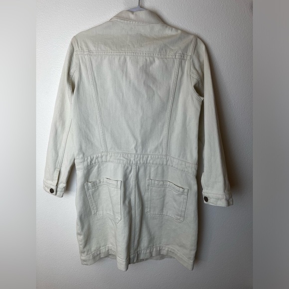 Goop G. LABEL Bishop Jean Jacket Ivory White Mini Dress Size S - Picture 6 of 6